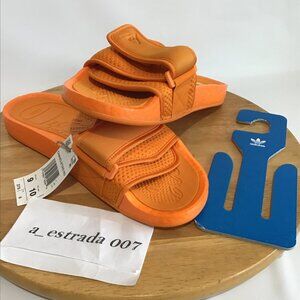 Human Race Adidas Pharrell Williams Orange Chancletas HU Slide Size 11